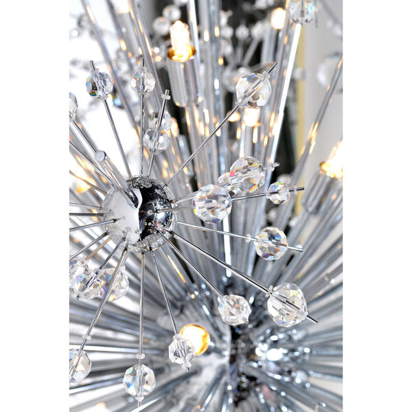 Starfire Polished Chrome 11-Light Pendant with Beveled Crystal Glass, image 3