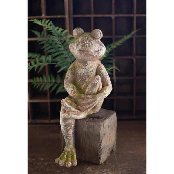 Brown Faux Concrete Frog - Small, image 1