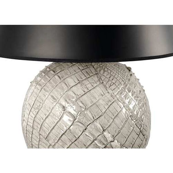 Ally Cream and Gray One-Light Table Lamp with Black Shade, image 5