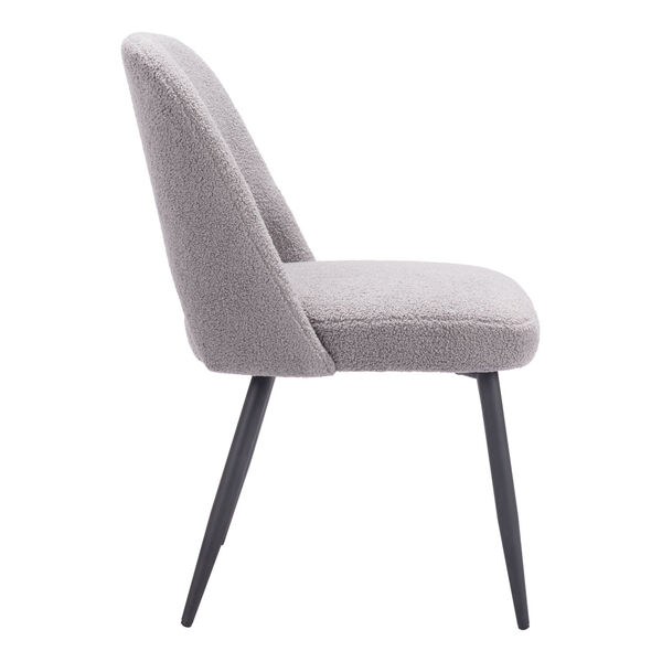Teddy Gray and Matte Black Dining Chair, image 2