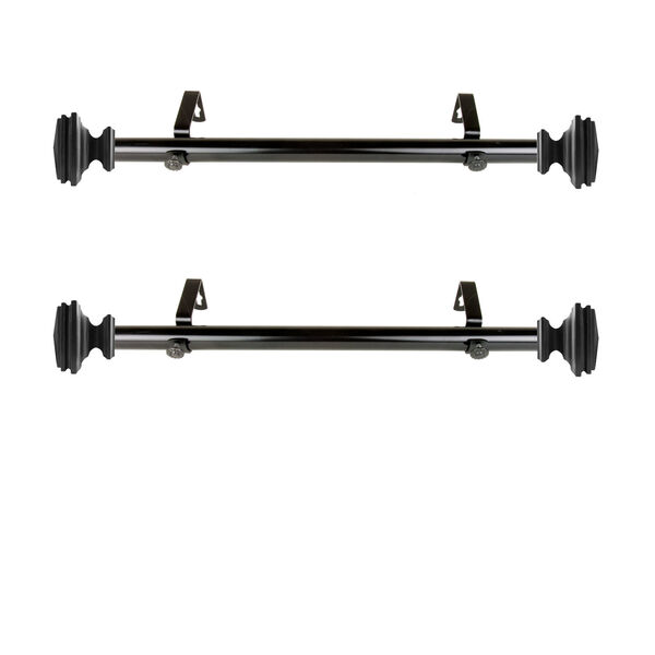 Bedpost Black 20-Inch Side Curtain Rod, Set of 2, image 1