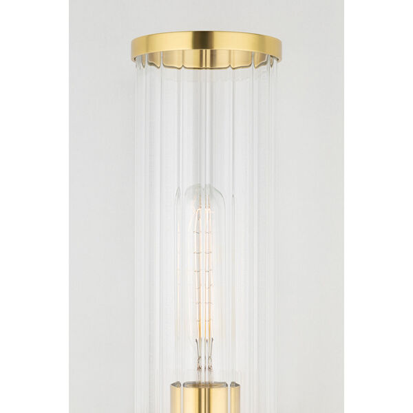 Malone Aged Brass Two-Light ADA Wall Sconce with Clear Shade, image 4