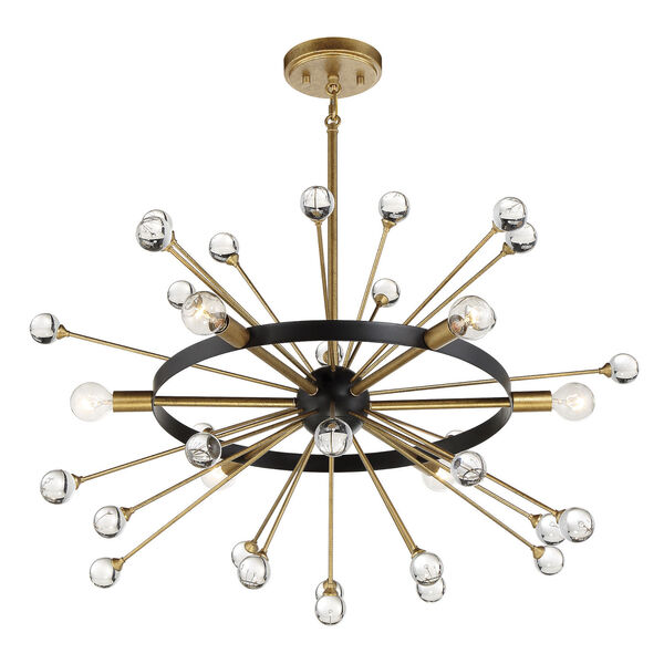 Ariel Como Black and Gold Six-Light 25-Inch Chandelier, image 4
