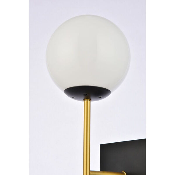 Neri Black and Brass and White One-Light Bath Vanity, image 5