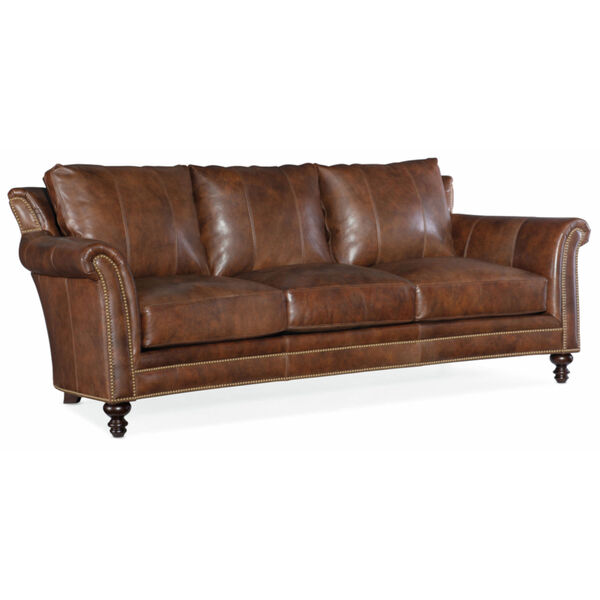 Richardson Cognac Brown 91-Inch Stationary 8-Way Tie Sofa, image 1