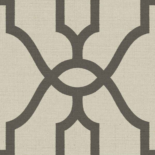 Woven Trellis Charcoal on Khaki Wallpaper, image 1