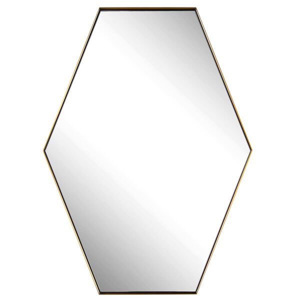 Ankara Brushed Brass Hexagon Wall Mirror, image 2