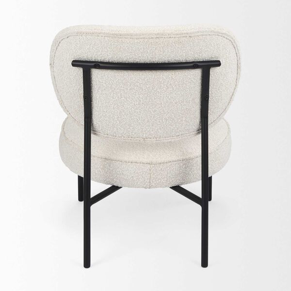 Amelia Cream Boucle with Black Metal Upholstered Accent Chair, image 4