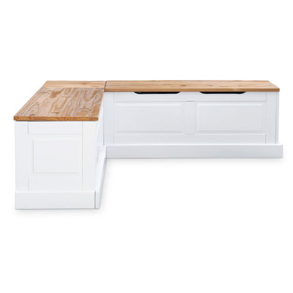 Stella Natural and White Backless Breakfast Nook, image 1