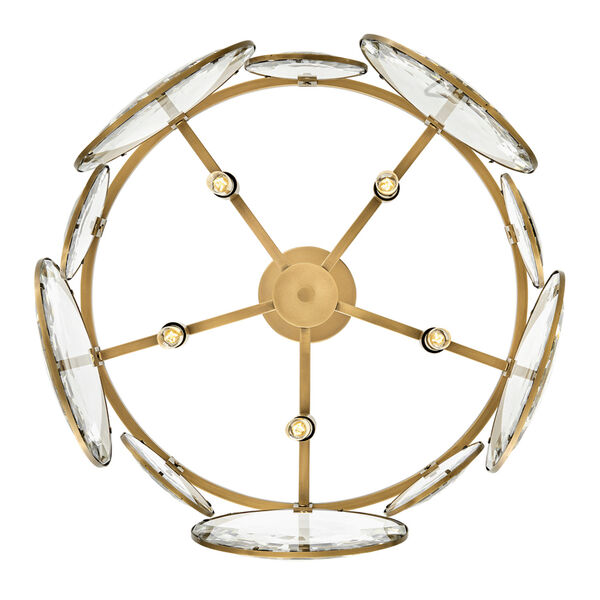 Nala Heritage Brass Five-Light Convertible Pendant with Optic Crystal Glass, image 3