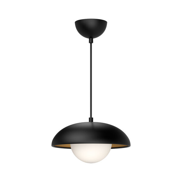 Rubio Matte Black 11-Inch One-Light Pendant with Opal Glass, image 1