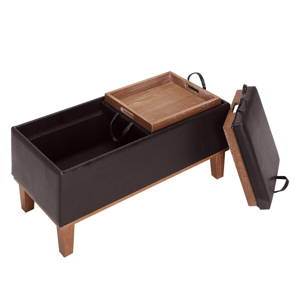 Brown Designs4Comfort Brentwood Storage Ottoman with Reversible Tray, image 6