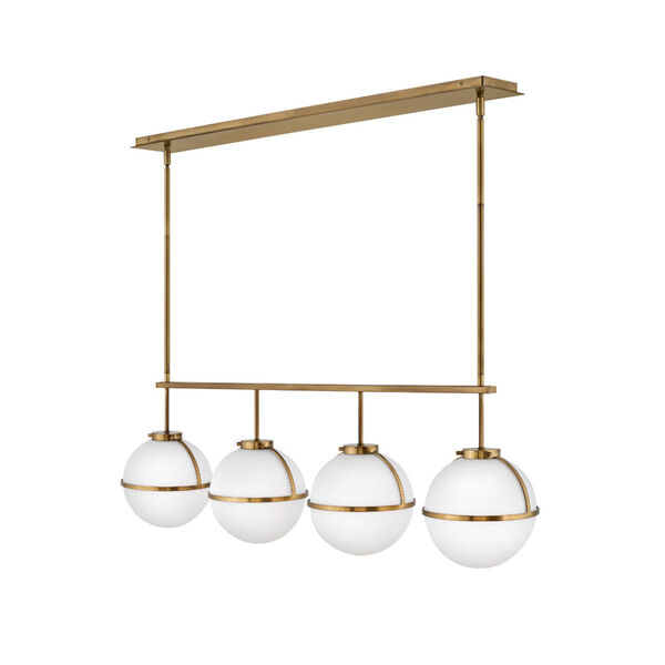 Hollis Heritage Brass Four-Light Pendant With Etched Opal Glass, image 2