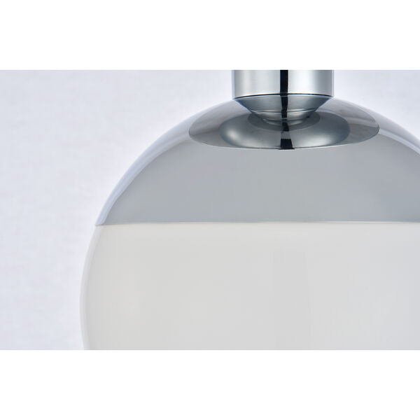 Eclipse Chrome and Frosted White Eight-Inch One-Light Semi-Flush Mount, image 4