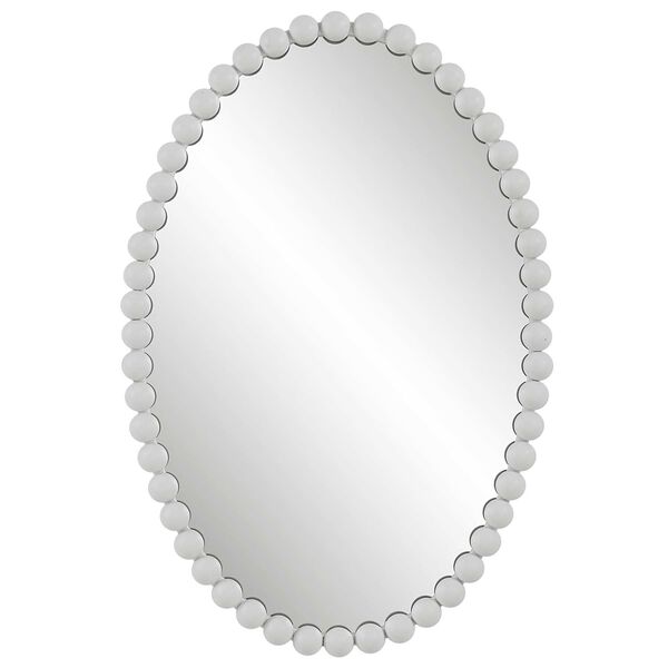 Serna Matte White Oval Wall Mirror, image 2