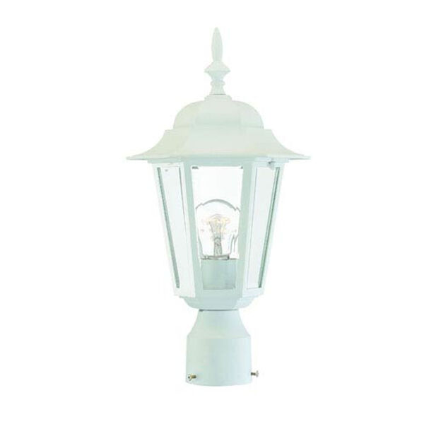 Camelot Textured White One-Light Post Head, image 1