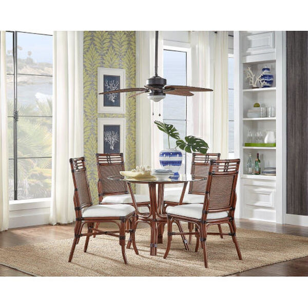 Palm Cove Brown Six-Piece Dining Set with Glass Table, image 1