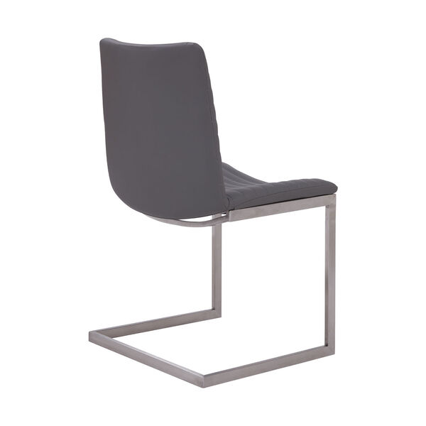 April Gray with Brushed Stainless Steel Dining Chair, Set of Two, image 3