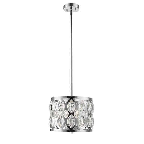 Dealey Chrome Three-Light Chandelier With Transparent Crystal, image 1