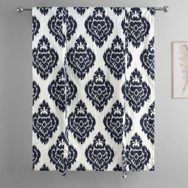 Ikat Blue Printed Cotton Tie-Up Window Shade Single Panel, image 6
