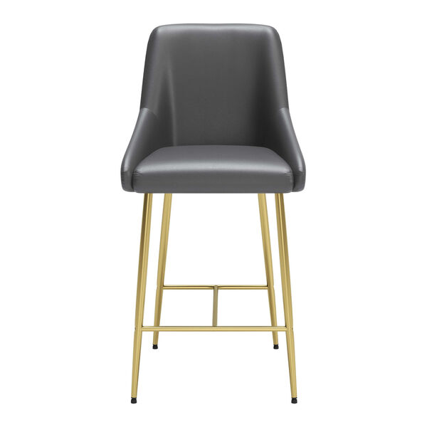 Madelaine Gray and Gold Counter Height Bar Stool, image 4