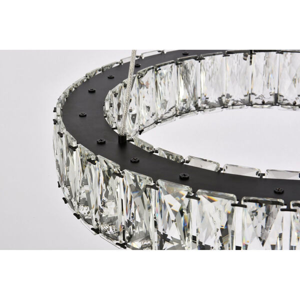 Monroe Black 17-Inch Integrated LED Round Pendant, image 5