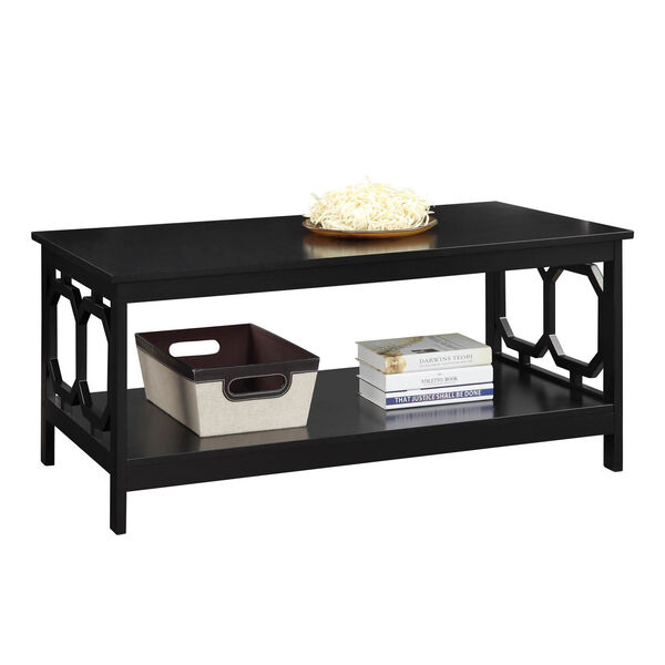 Selby Black Coffee Table with Bottom Shelf, image 2