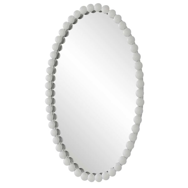 Serna Matte White Oval Wall Mirror, image 4