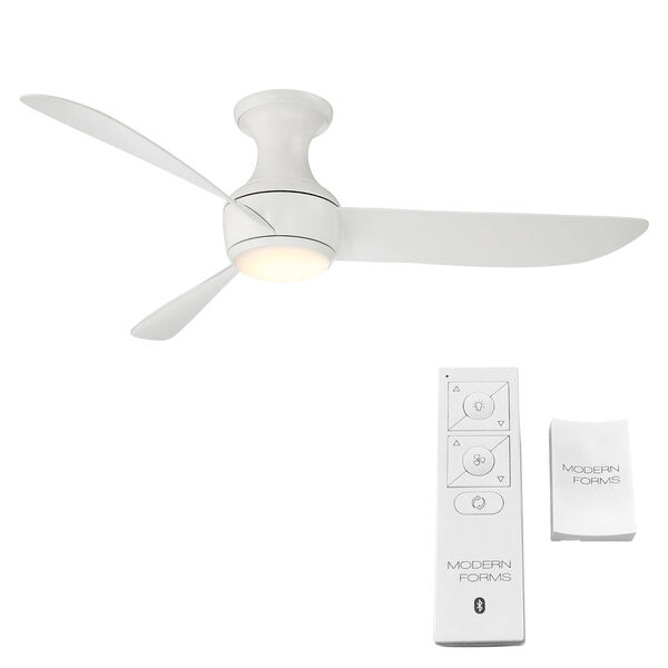 Corona Matte White 52-Inch 2700K Indoor Outdoor Smart LED Flush Mount Ceiling Fan, image 5