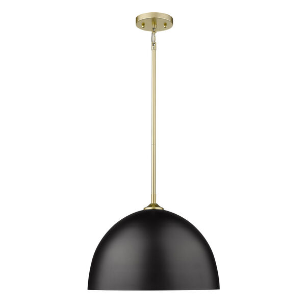 Zoey Olympic Gold 16-Inch One-Light Pendant with Matte Black Shade, image 2