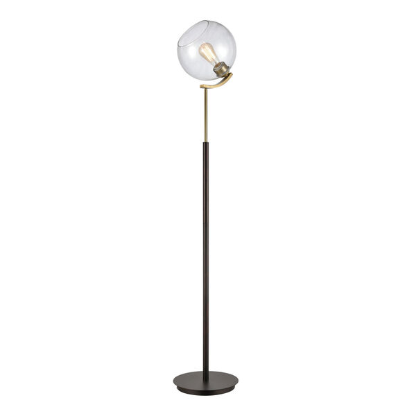 Collective Oil Rubbed Bronze, Antique Brass and Clear 11-Inch Floor Lamp, image 1