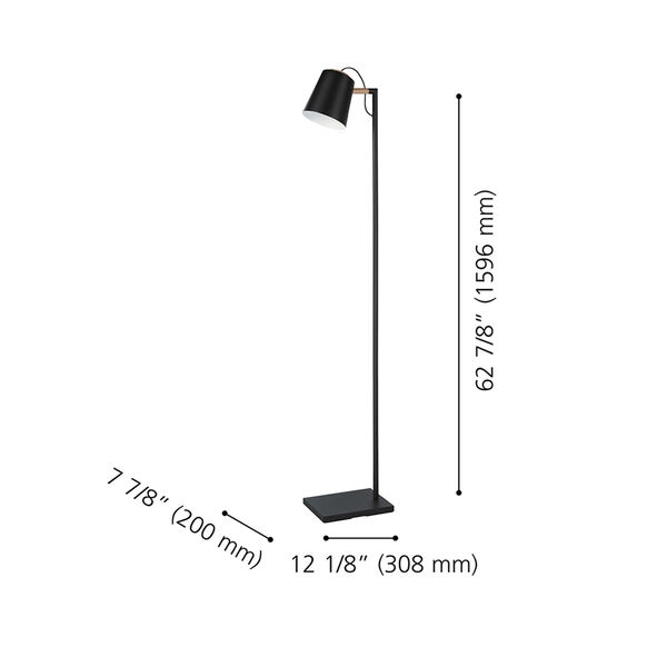 Lacey Structured Black One-Light Floor Lamp, image 4