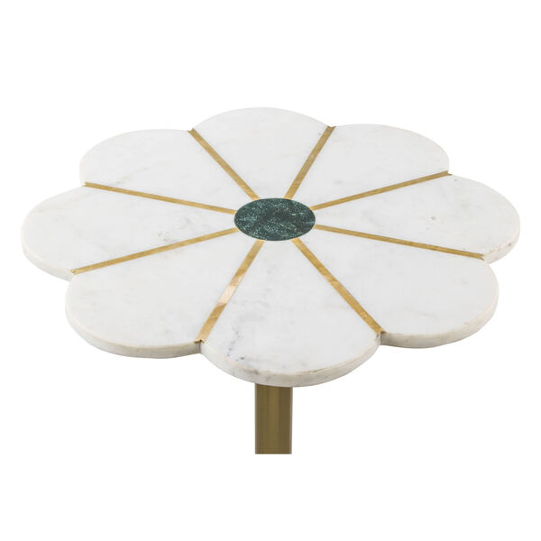 Scallop White, Green and Gold Side Table, image 5