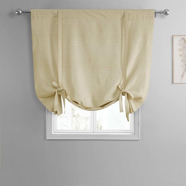 Champagne Beige Hand Weaved Cotton Tie-Up Window Shade Single Panel, image 3