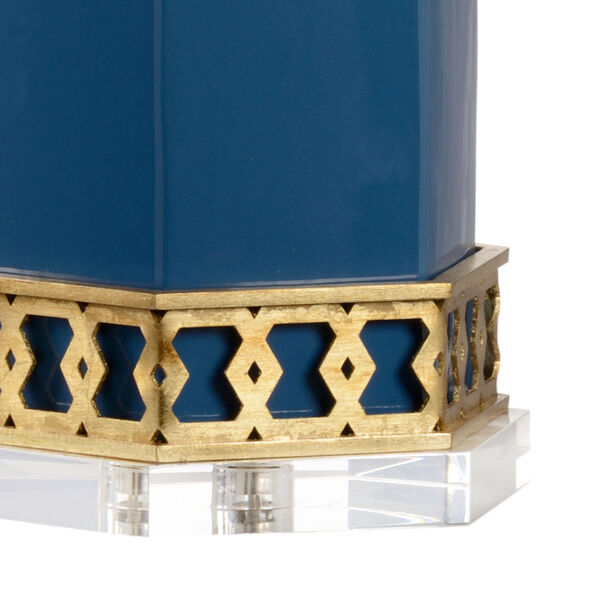 Shayla Copas Blue and Antique Gold Leaf One-Light Table Lamp, image 2
