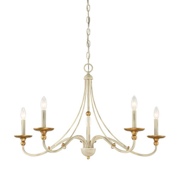 Westchester County Farm House White Five-Light 28-Inch Chandelier, image 1