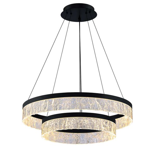Arctic Ice Black Clear 24-Inch Two-Light LED Pendant, image 2