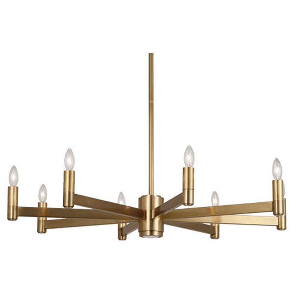 Delany Antique Brass Eight-Light Chandelier, image 1