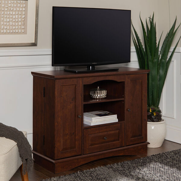 Traditional Brown 42-Inch Bedroom TV Console with Media Storage, image 2