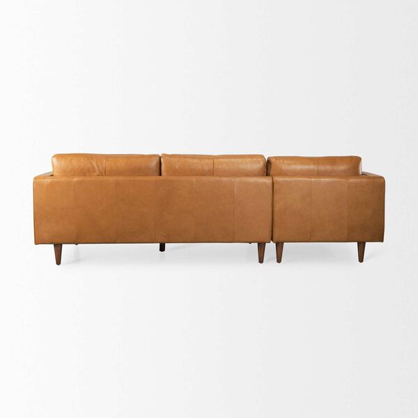 Svend Tan Leather Left Chaise Sectional Sofa, image 5