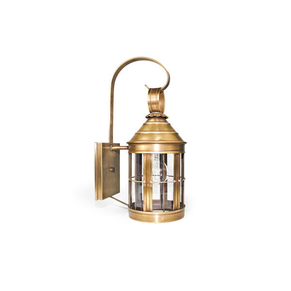 Small Antique Brass Heal Wall Lantern, image 1
