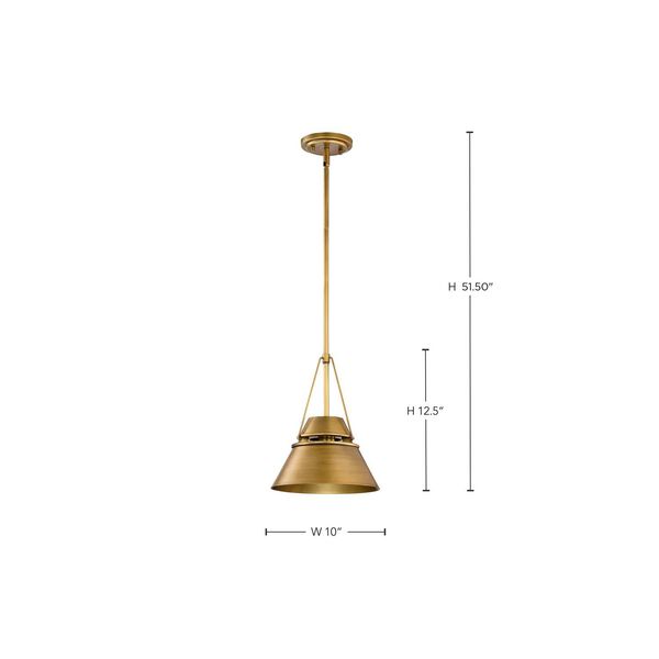Adina Natural Brass 10-Inch One-Light Pendant, image 4