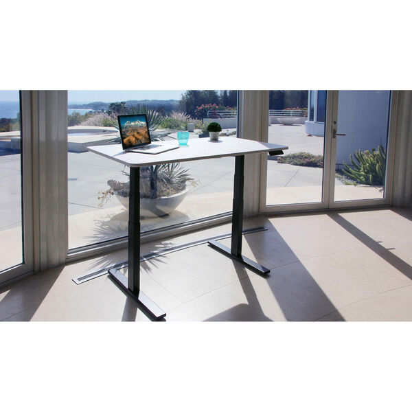 Autonomous Black Frame White Classic Top Premium Adjustable Height Standing Desk, image 3