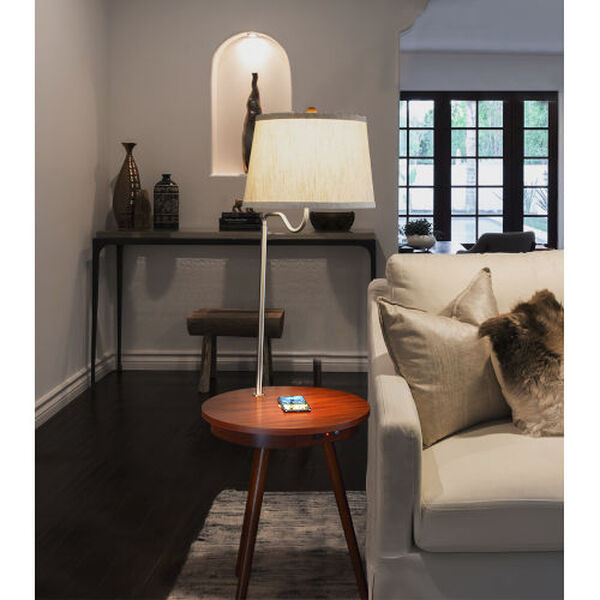 Owen Brown LED Floor Lamp with Table, image 2