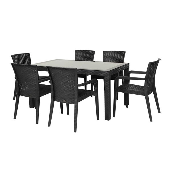 Alberta Anthracite Seven-Piece Outdoor Dining Set, image 1