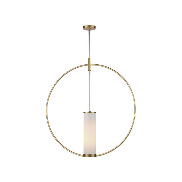 Amor Natural Brass 33-Inch One-Light Mini Pendant with Opal Glass, image 1