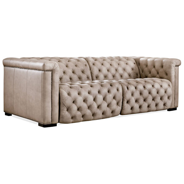 Beige and Brown 88-Inch Sofa, image 1