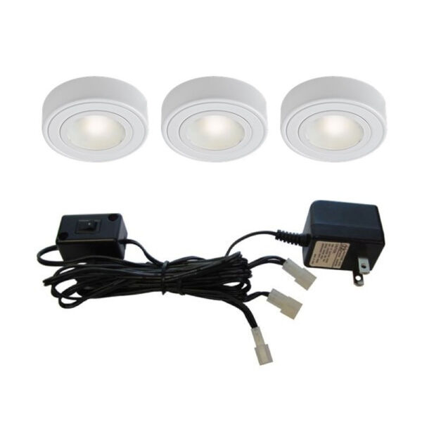White Two-In-One LED Puck, image 1
