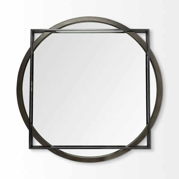 Norbert Black Round-Squsre Wall Mirror, image 2