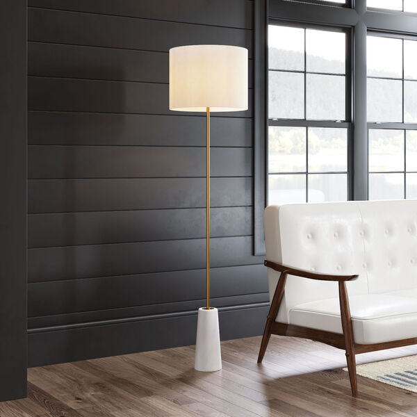 Titan White and Gold One-Light Floor Lamp, image 2